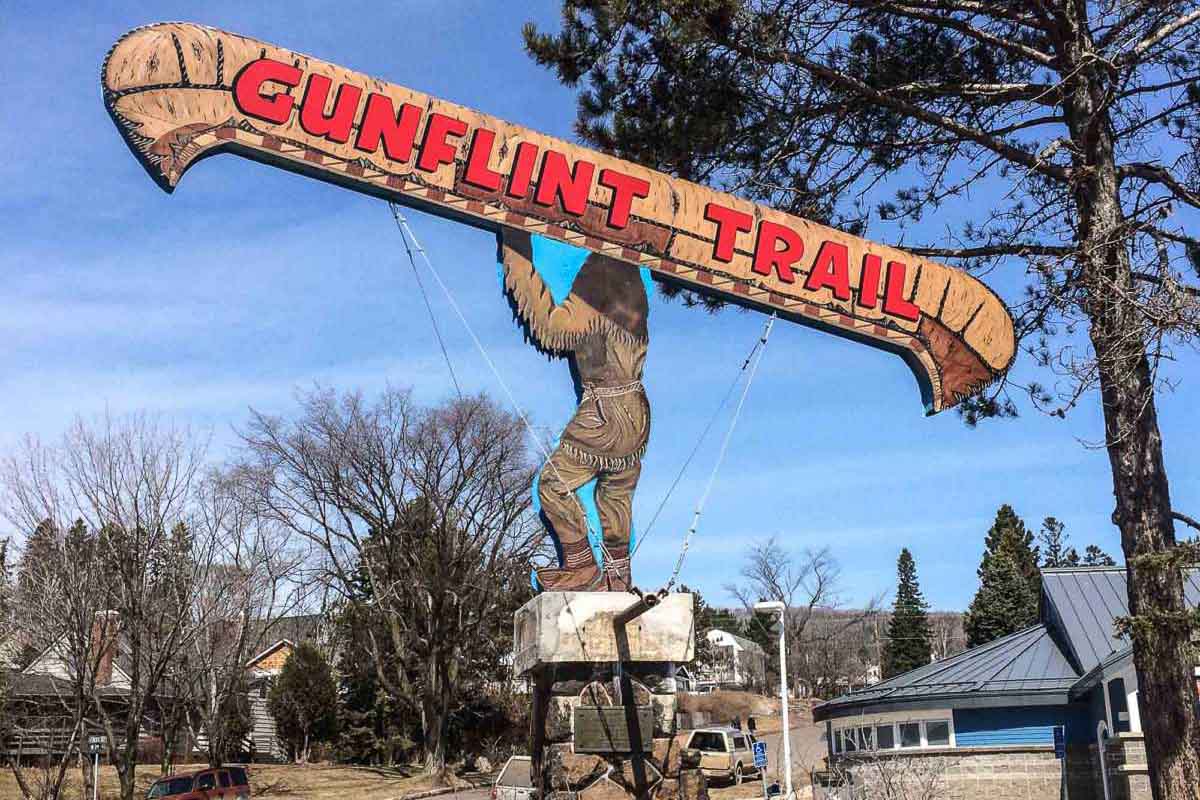 grand marais gunflint sign